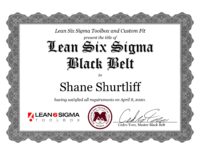 Black Belt Certificate from Lean Six Sigma Toolbox