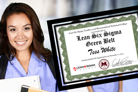 nurse with lean six sigma green belt certificate from lean six sigma toolbox