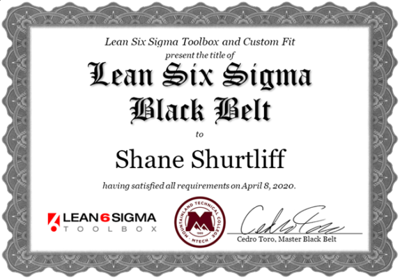 lean six sigma black belt certificate